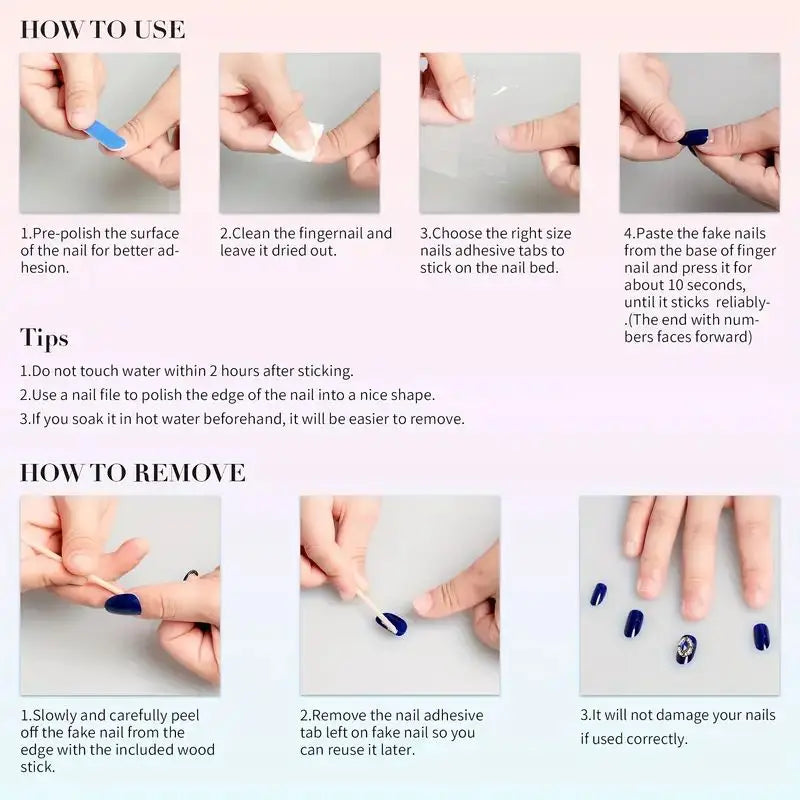 10 PCS Luxury Handmade Press on Nails Duckbill Style