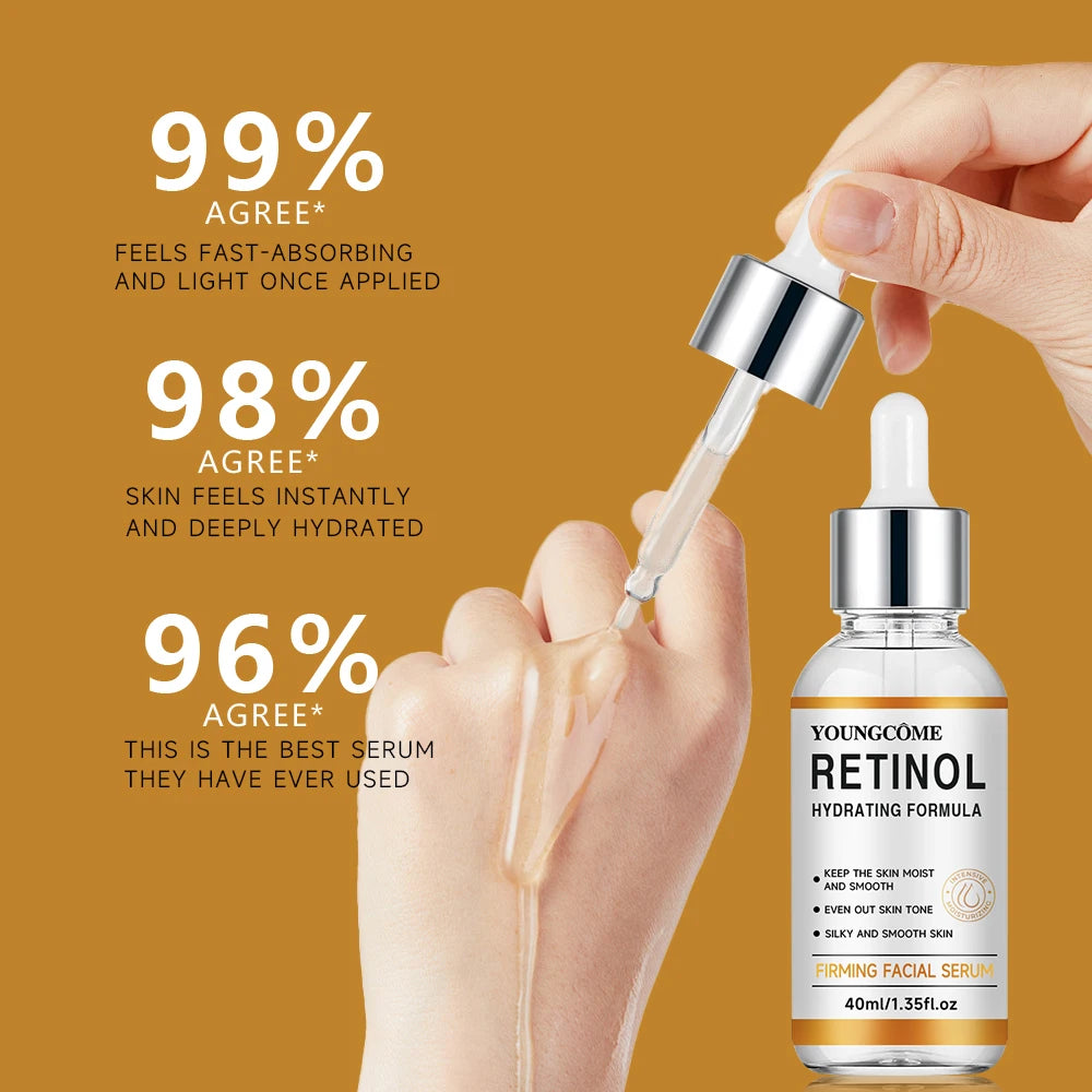Retinol Anti Aging Removal Wrinkle Serum Firm Lift Fade Fine Lines Moisturizing Face Essence Skin Care Brighten Repair Cosmetic